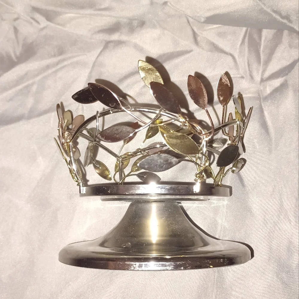 *HP* PartyLite Shimmering Leaves Pedestal Candle Holder - Picture 12 of 14